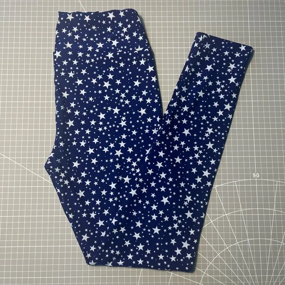 LuLaRoe Blue and White Starry Leggings - Picture 1 of 2